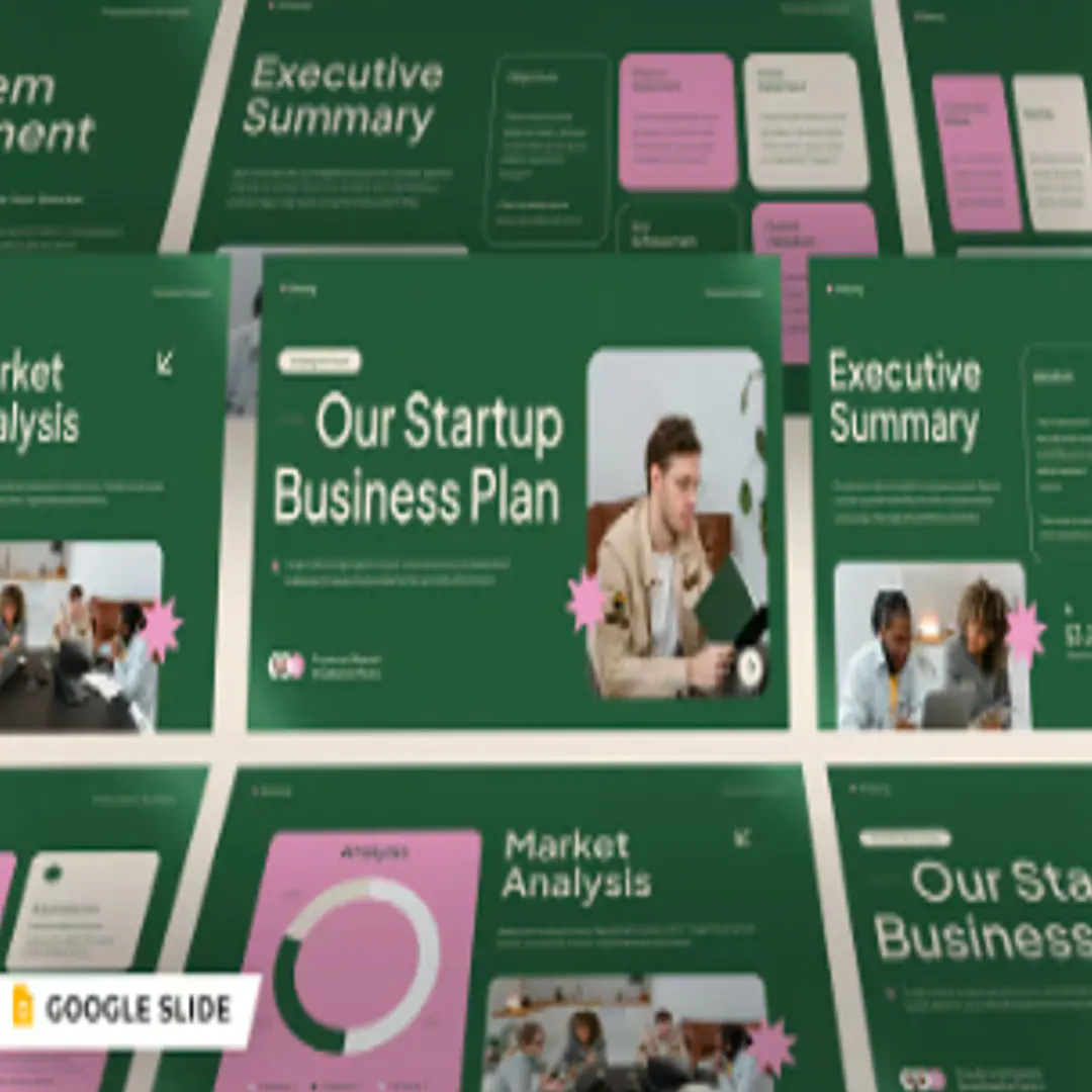 Green Pink Modern Startup Business Plan 006