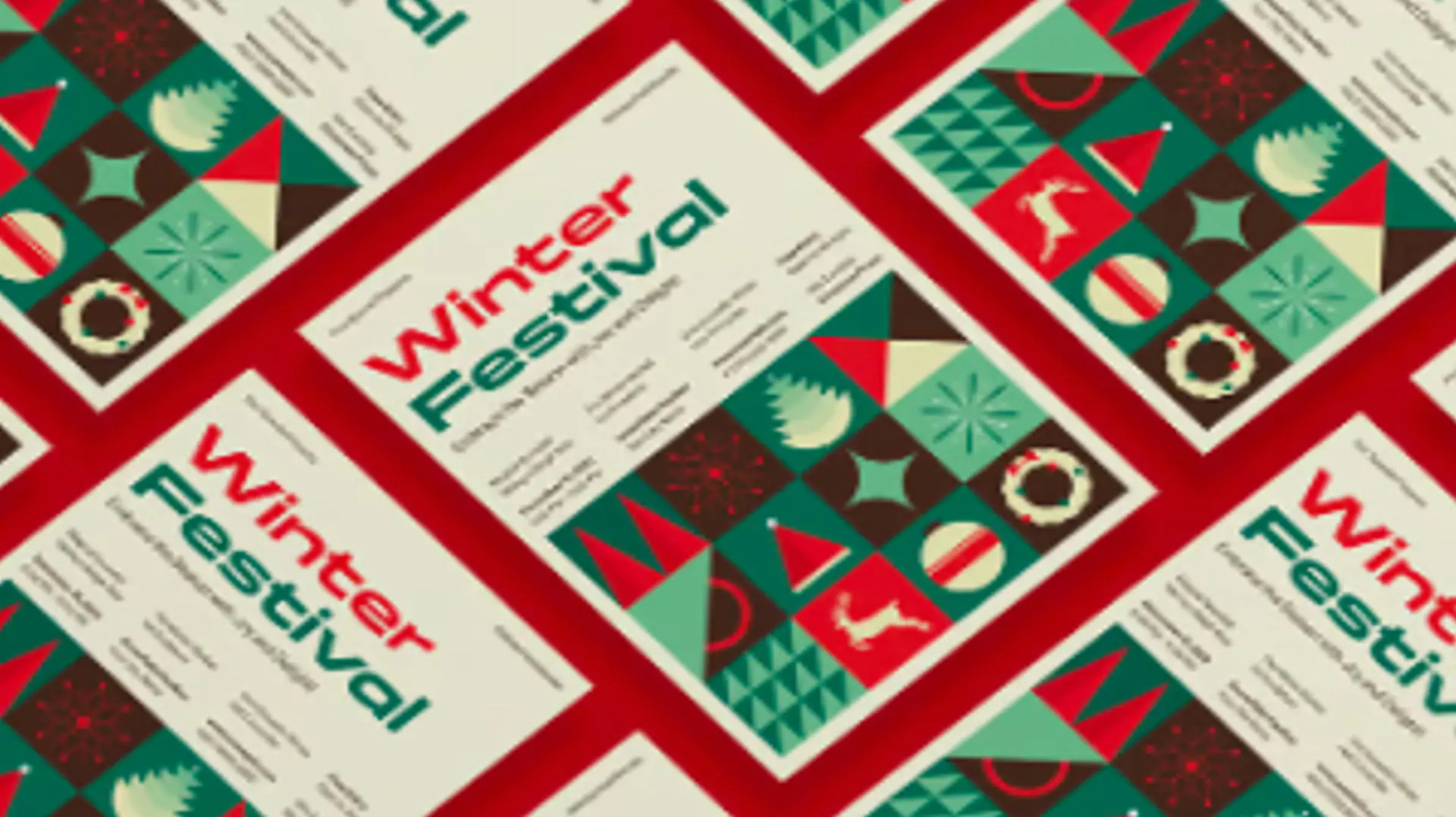 Geometric Christmas Event Poster Template